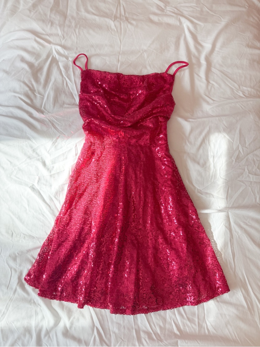 Pink Sequin Cowl Neck Dress Size Small